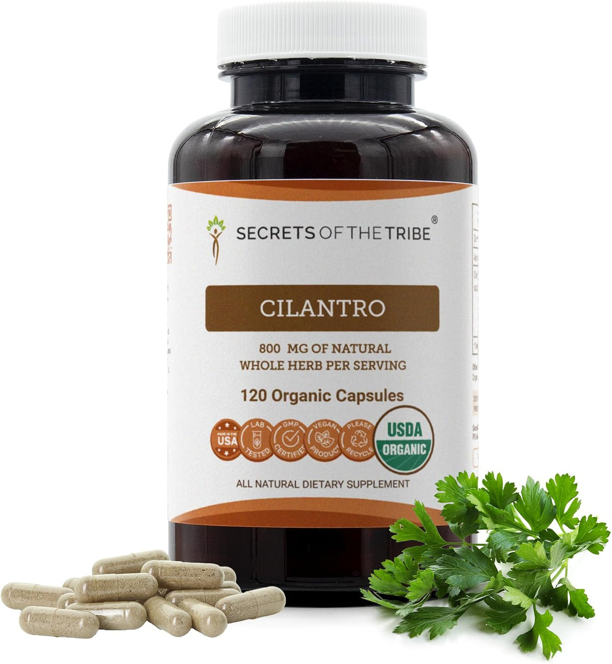 Secrets of the Tribe Organic Cilantro Capsules – 120 Count - görsel 1