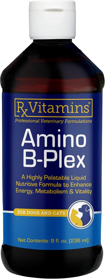 Rx Vitamins Amino B Plex Cat and Dog Supplement - Vitamin B Complex Liquid Plus Amino Acids - Appetite Booster and Weight Gainer - 2 oz