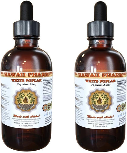 Hawaii Pharm White Poplar Liquid Extract - Herbal Tincture (2x4 fl oz / 2x120 ml)