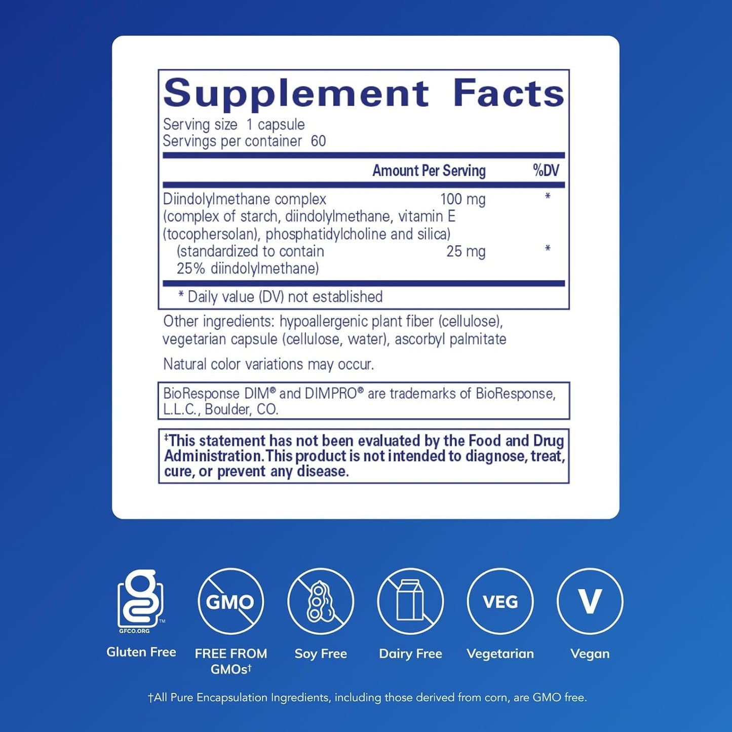 Pure Encapsulations DIMPRO 100 - Diindolylmethane Supplement for Breast, Cervical and Prostate Health - 60 Capsules - görsel 2