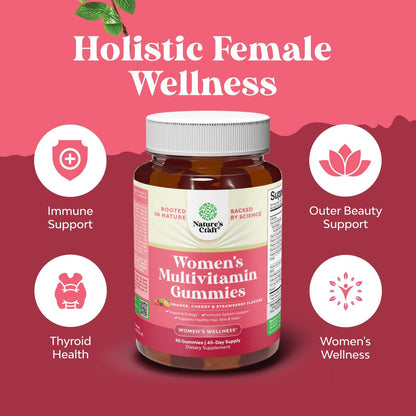 Natures Craft Women's Multivitamin Gummies - Daily Gummy Vitamins for Energy and Immune Support, 90 Count
