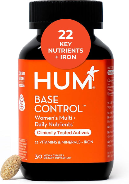 HUM Base Control Multivitamin for Women – Daily Multivitamin with Vitamin C, Iron, Biotin, Zinc, B Complex (30 Capsules)