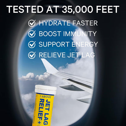 1ABOVE Jet Lag Relief Tablets - Citrus-Flavoured Effervescent Multivitamin with Pycnogenol, 20 Tablets