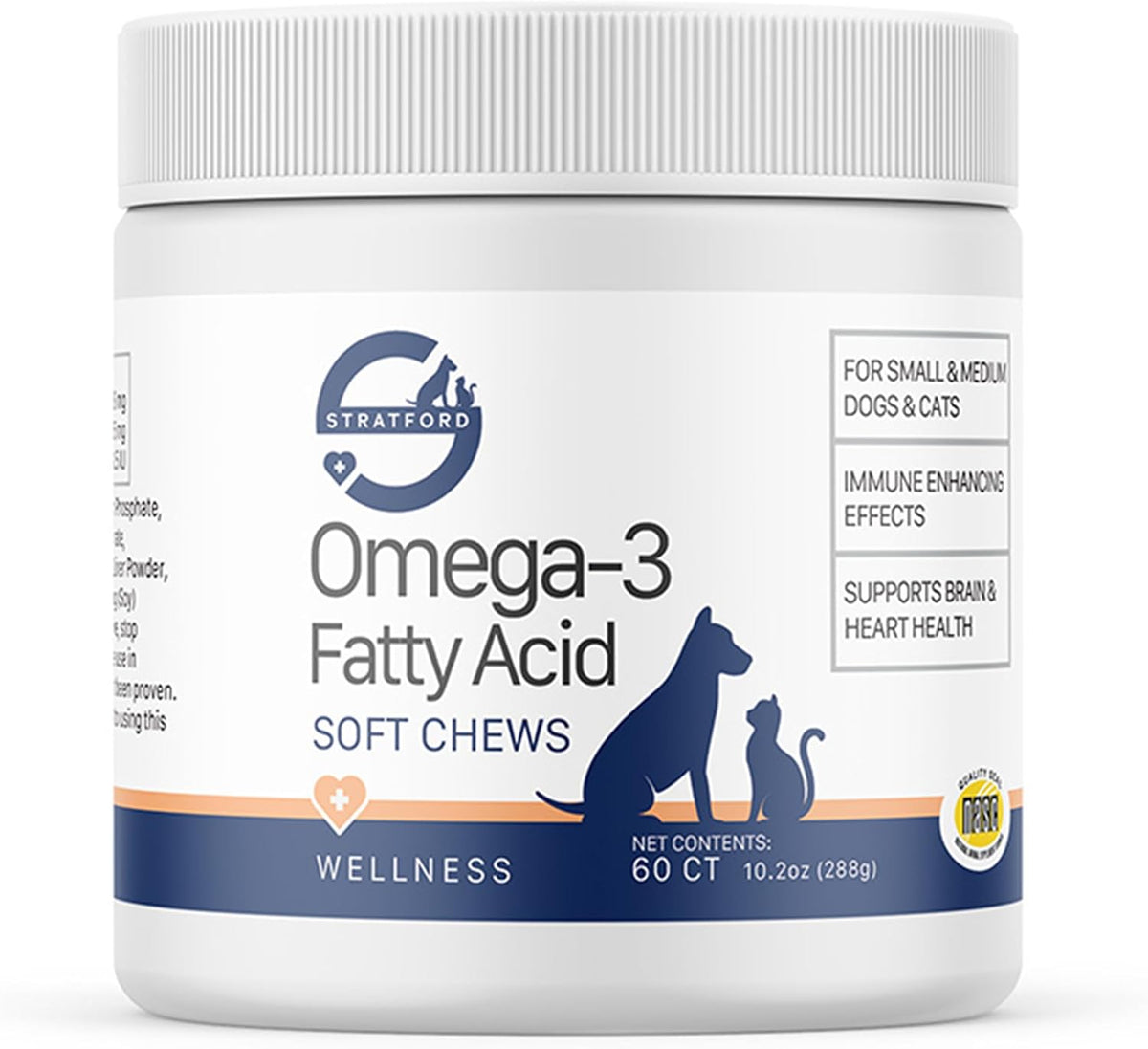Stratford EZ Chew Omega 3 Fatty Acid Soft Chew Max Strength - Dog Omega 3 Supplement - Soft Chew Treats with Fish Oil for Dogs - Small and Medium Dogs - 60 Soft Chews - görsel 1