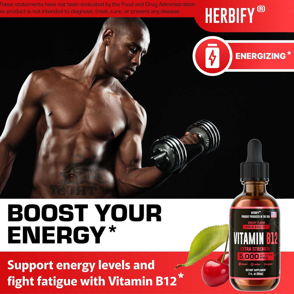 HERBIFY Vitamin B12 Methylated Multivitamin Energy Drops – 5000 mcg Methylcobalamin, 60 ml - görsel 3