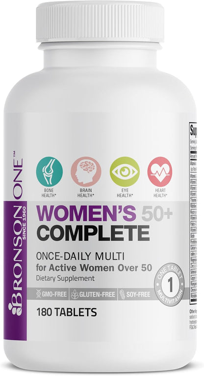 Bronson ONE Daily Women's 50+ Complete Multivitamin Multimineral - 180 Tablets