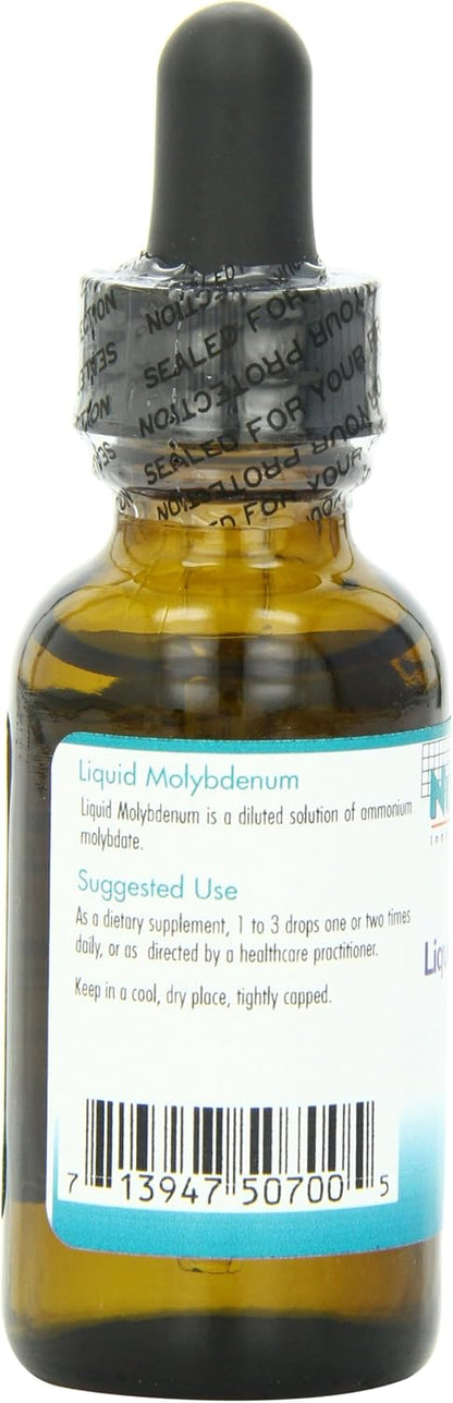 NutriCology Liquid Molybdenum – Trace Mineral Drops – 25 mcg per Drop – Sulphur & Metabolism Support – Hypoallergenic – 30 ml