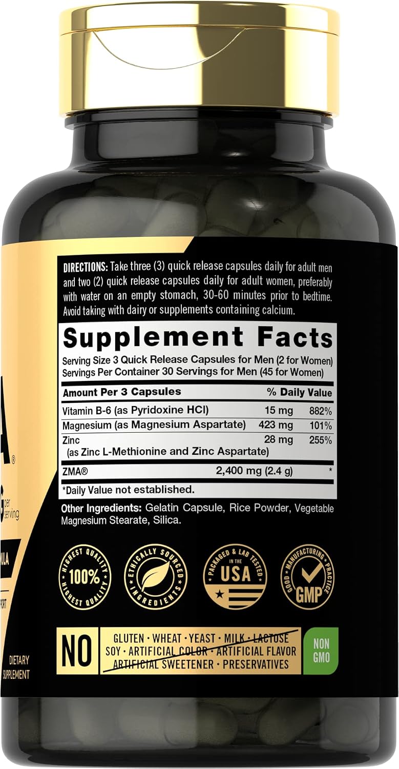 Carlyle ZMA Supplement – Zinc, Magnesium & – Healthy sleep patterns – Image 2