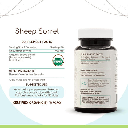 HerbEra Organic Sheep Sorrel 60 Capsules | Natural Herbal Supplement