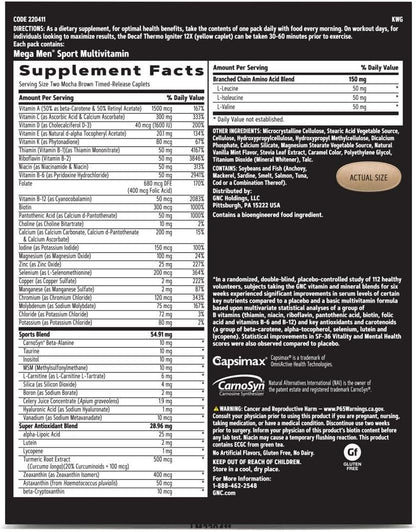 GNC Men's Ripped Clinically Studied Multivitamin Blend, Lean Muscle Support, Non-Stimulant Formula, 30 Servings