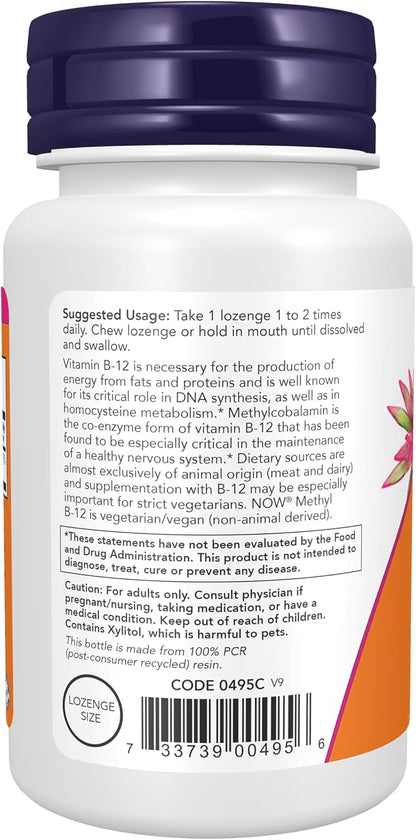 NOW Supplements, Methyl B-12 (Methylcobalamin) 1,000 mcg, 100 Lozenges