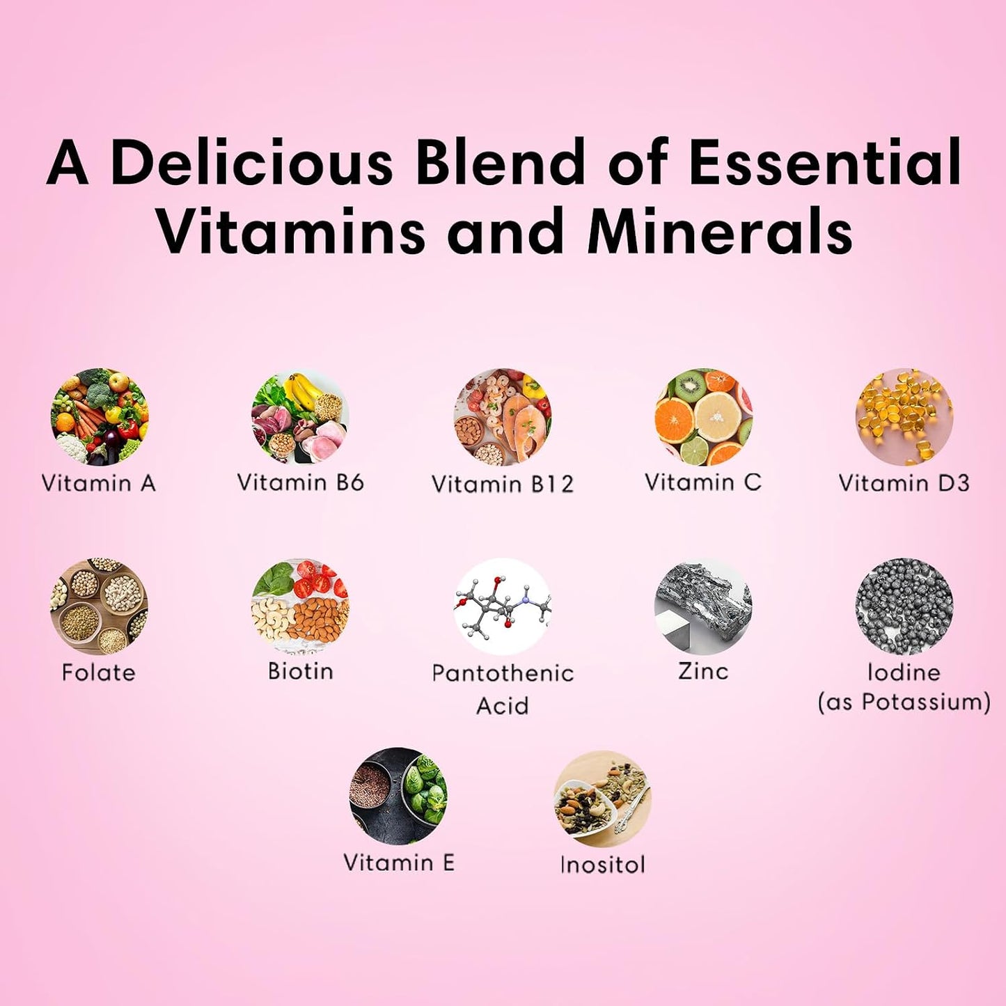 FLEUR Bloom & Glow Hair, Skin and Nails Gummies, Hair Growth Supplement with Biotin & Inositol, Antioxidant-Rich Vitamins A, C & E for Skin and Nail Repair, Sugar-Free, 60 Vegan Gummies - görsel 2
