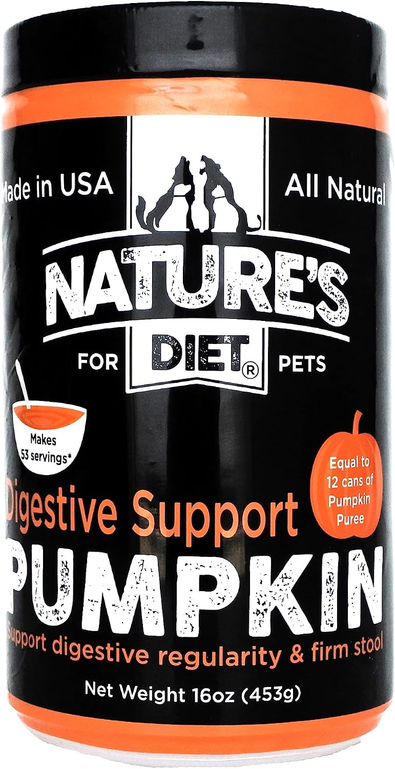 Nature's Diet Pet Dried Pumpkin Powder Digestive Support Natural Fibre for Firm Stool, Regularity (453g = 53 Servings) - görsel 1