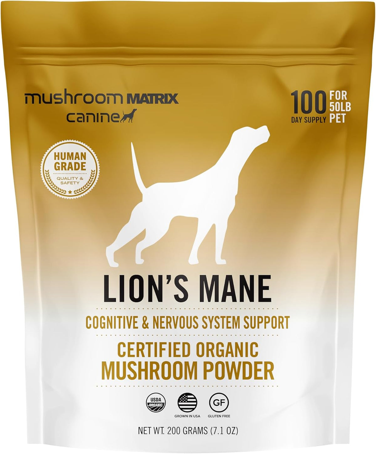 Om Mushroom Matrix Lion’s Mane Mushroom Powder Pet Supplement, 200 g - görsel 1
