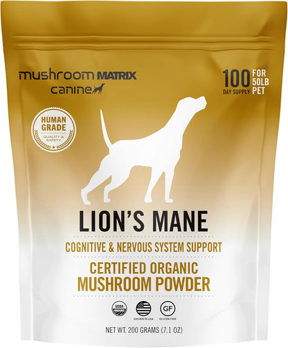 Om Mushroom Matrix Lion’s Mane Mushroom Powder Pet Supplement, 200 g