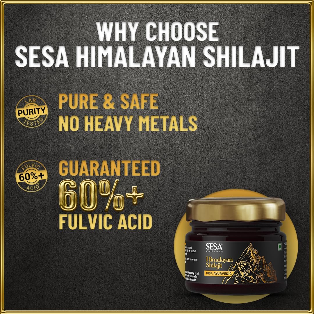 Sesa Himalayan Shilajit Resin – 100% Ayurvedic Fulvic Acid Trace Mineral Supplement - görsel 5