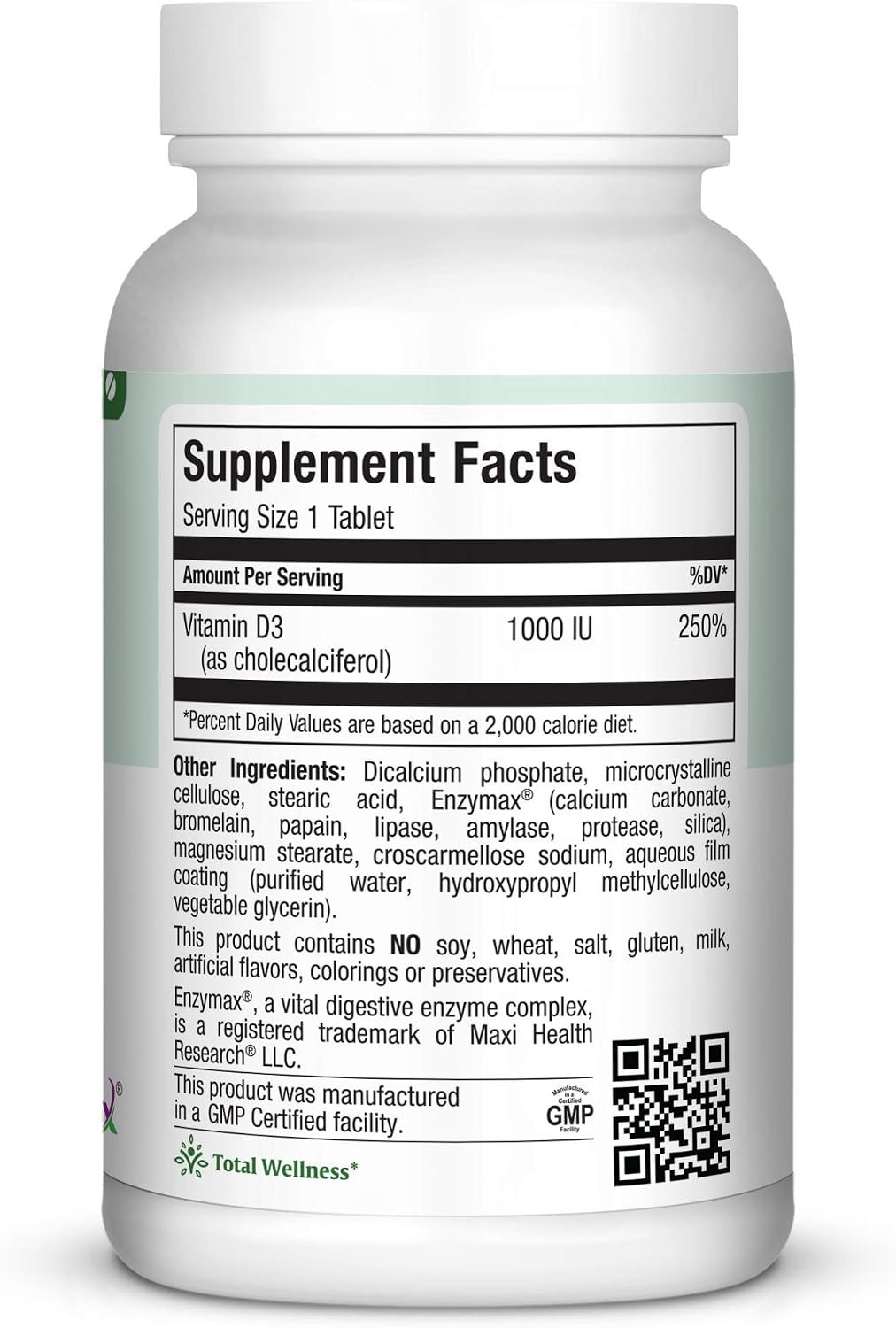Maxi Health Vitamin D3 1000 IU Supplement, 180 Tablets - görsel 2