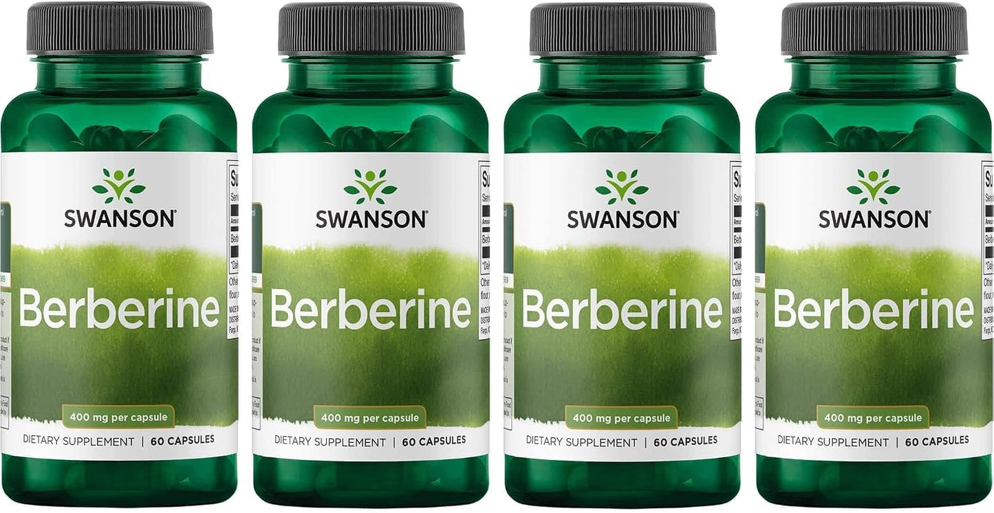 Swanson Berberine HCl - Cardiovascular and Metabolic Health Supplement (60 Vegan Capsules, 400 mg Each, 3-Pack) - görsel 5