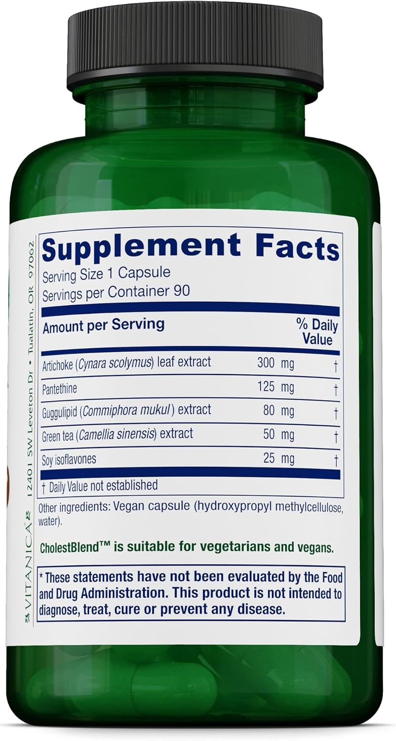 Vitanica Cholestblend, Cholesterol Support, Vegan, 90 Capsules - görsel 2