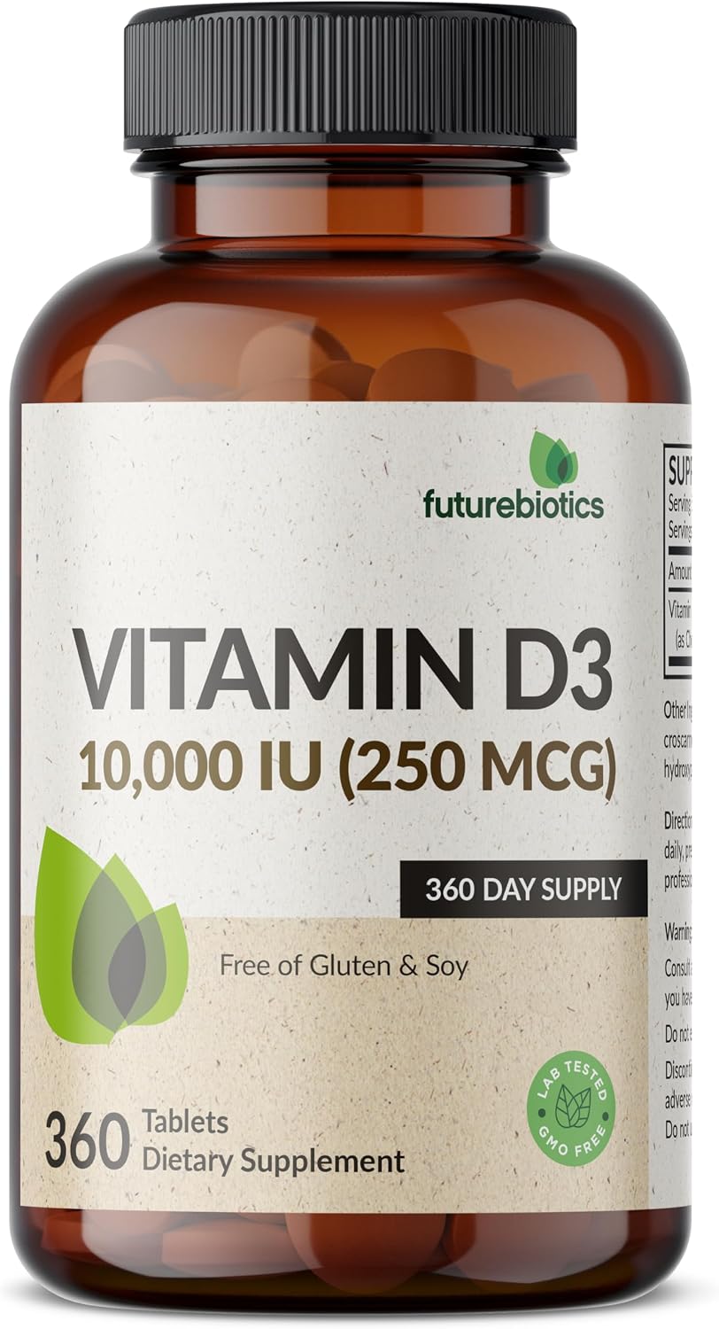 Futurebiotics Vitamin D3 10,000 IU (250 mcg) - 360 Tablets - görsel 5