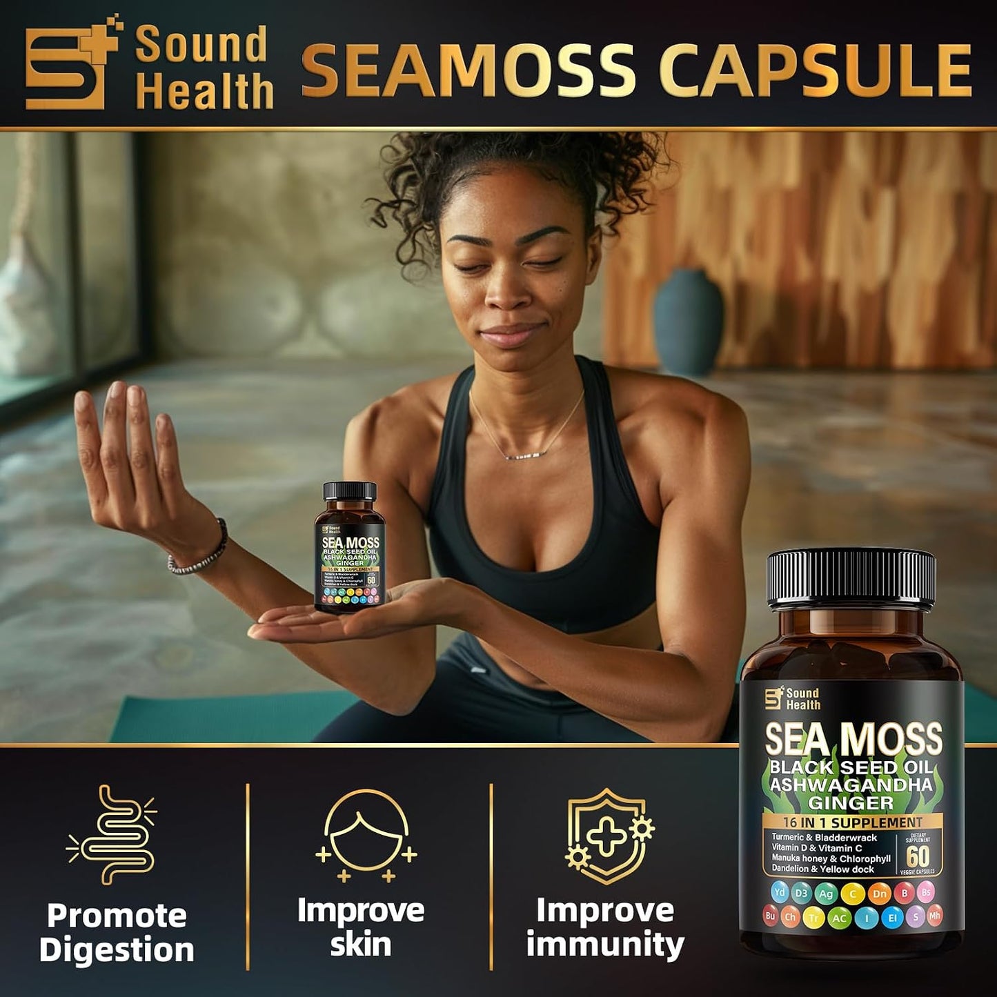 Irish Sea Moss & Shilajit Bundle – Natural Energy, Sleep Support & Hair Growth Supplement - görsel 3