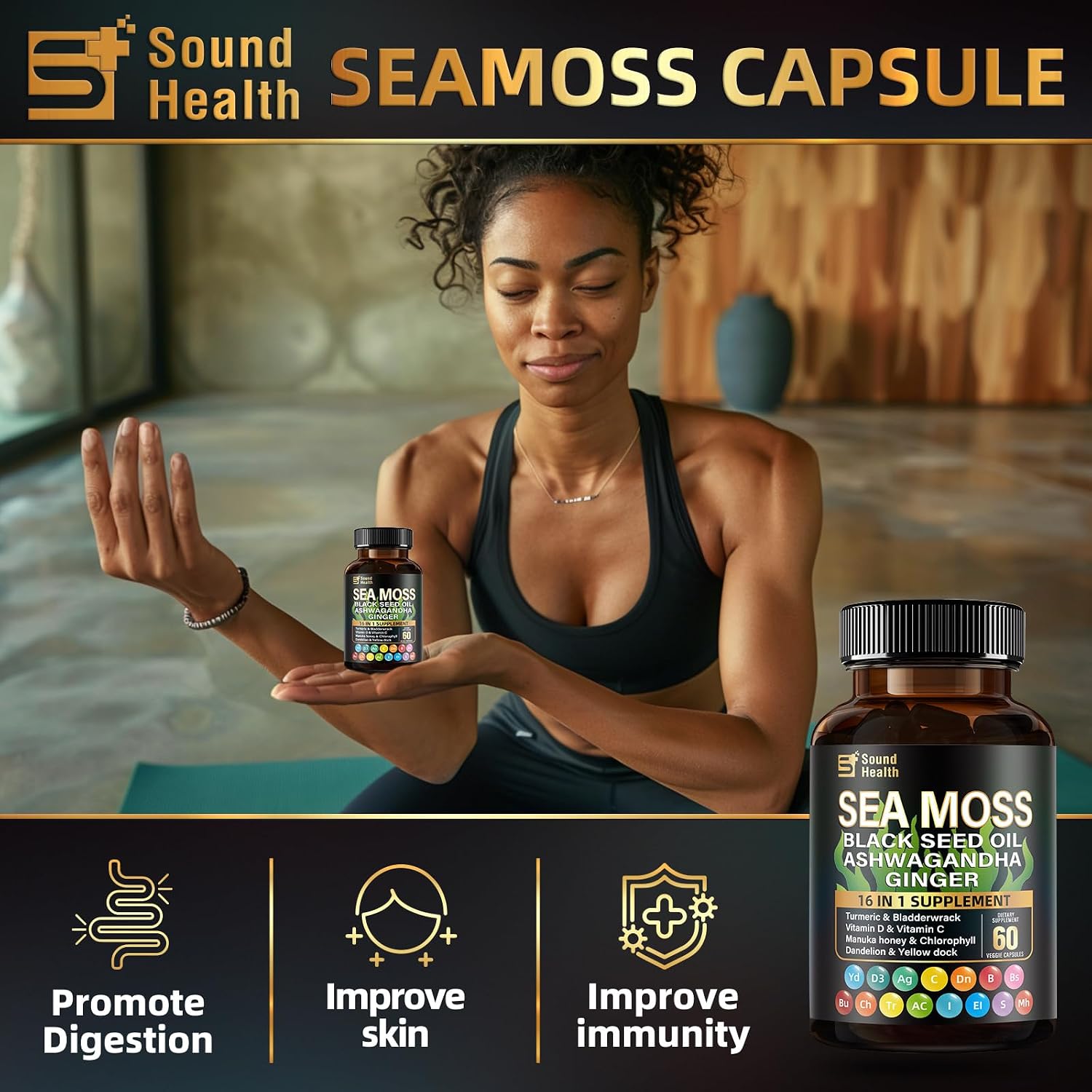 Irish Sea Moss & Shilajit Bundle – Natural Energy, Sleep Support & Hair Growth Supplement - görsel 3