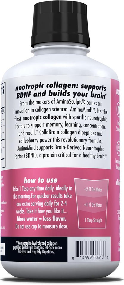 HEALTH DIRECT - AminoMind - Nootropic Collagen Supplement for Brain Health and BDNF - Pro-Hyp & Hyp-Gly Dipeptides, Coffeeberry Antioxidants - Passionfruit Guava - 400 ml (28 Servings)
