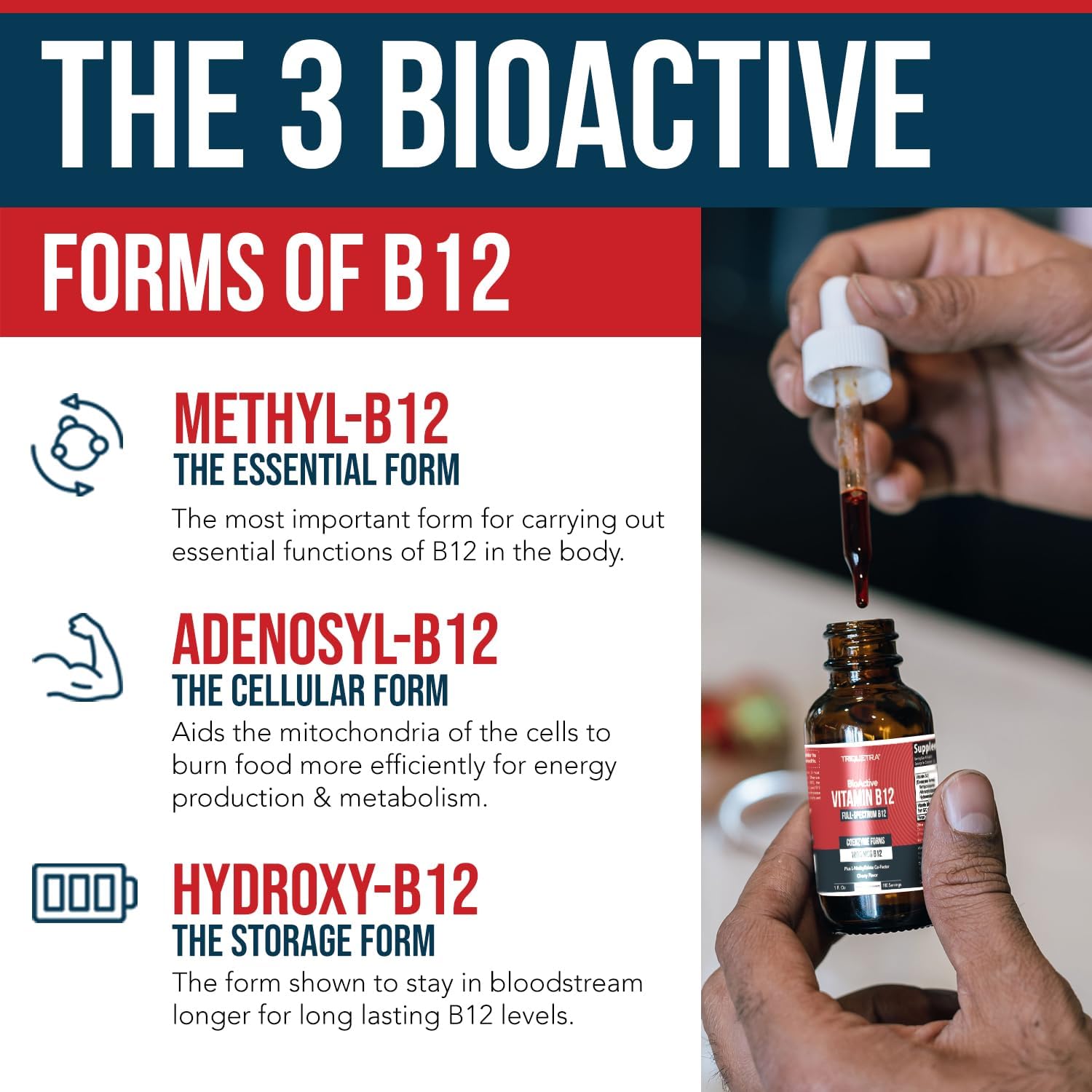 BioActive Vitamin B12 1000 mcg – Triple Form Sublingual with Methylfolate (Cherry, 180 Servings) - görsel 3