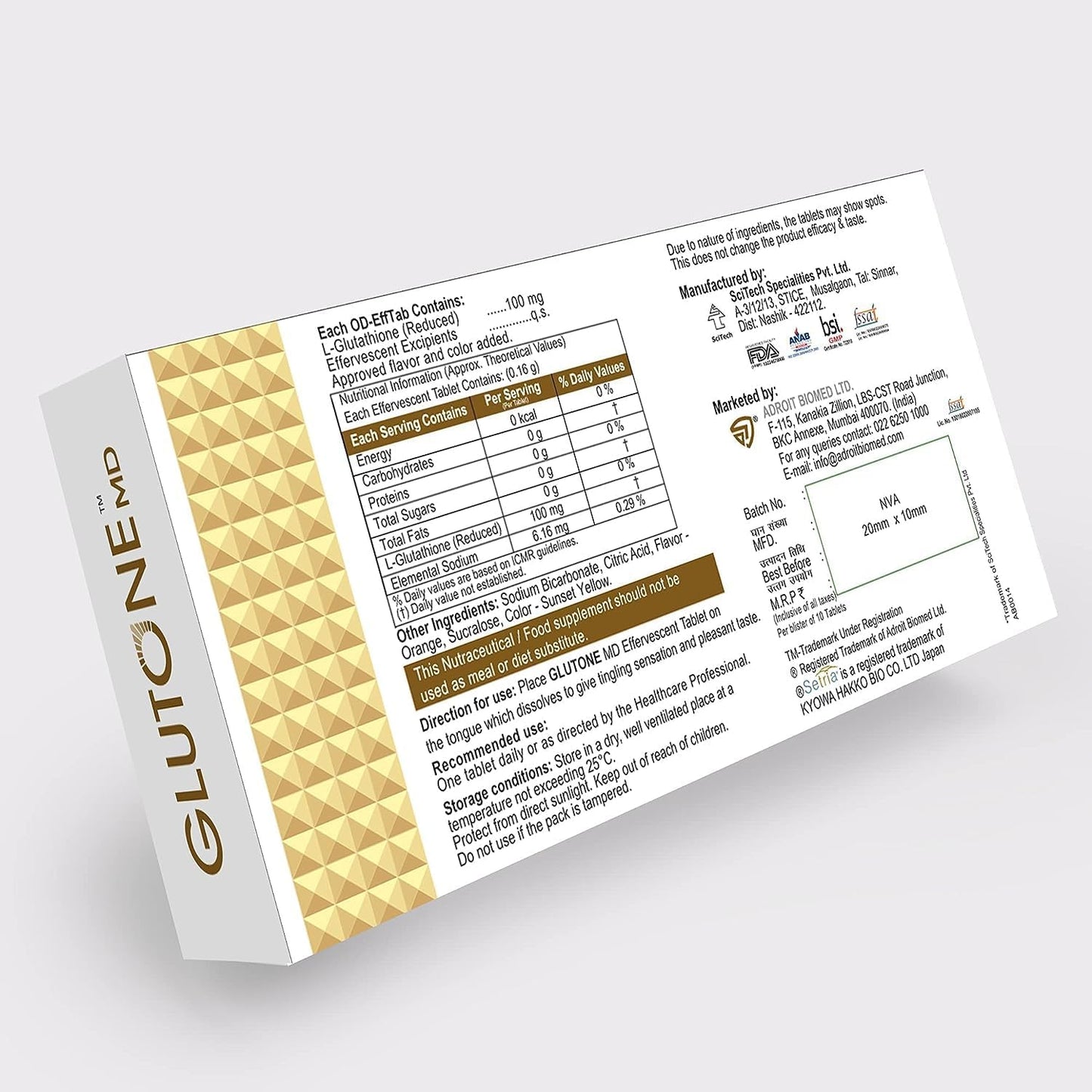 Dalal MD – Glutathione Mouth-Dissolving Tablets | Setria L-Glutathione 100mg | 30 Orange-Flavoured Tablets - görsel 5