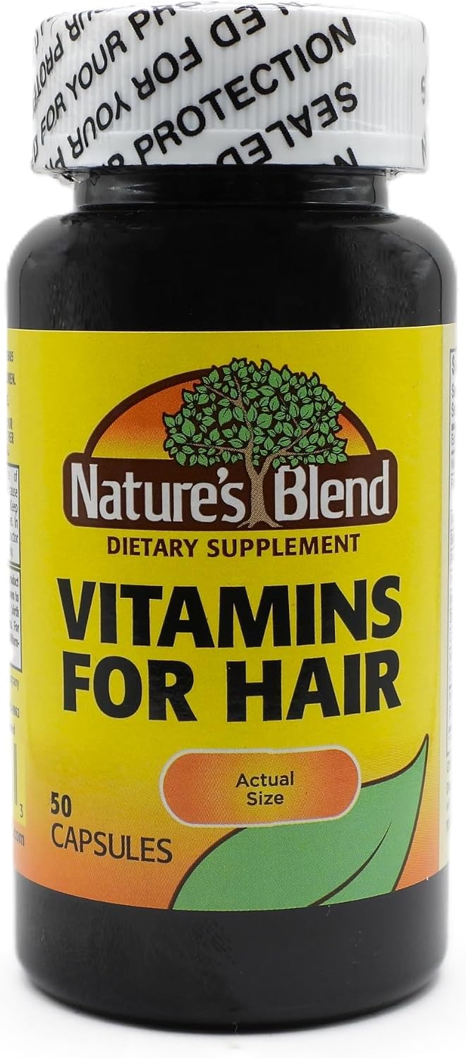 Nature's Blend Vitamins For Hair Capsules - 50 Count - görsel 1