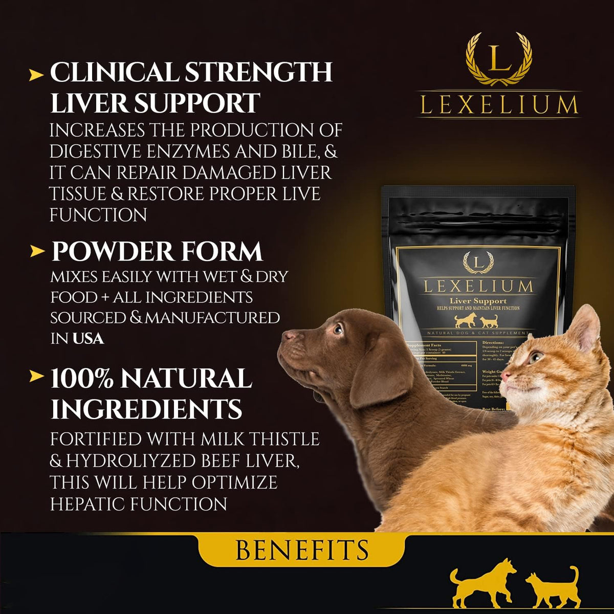 Lexelium Liver Support Supplement for Dogs and Cats – Milk Thistle & Natural Ingredients Powder, 200g - görsel 2