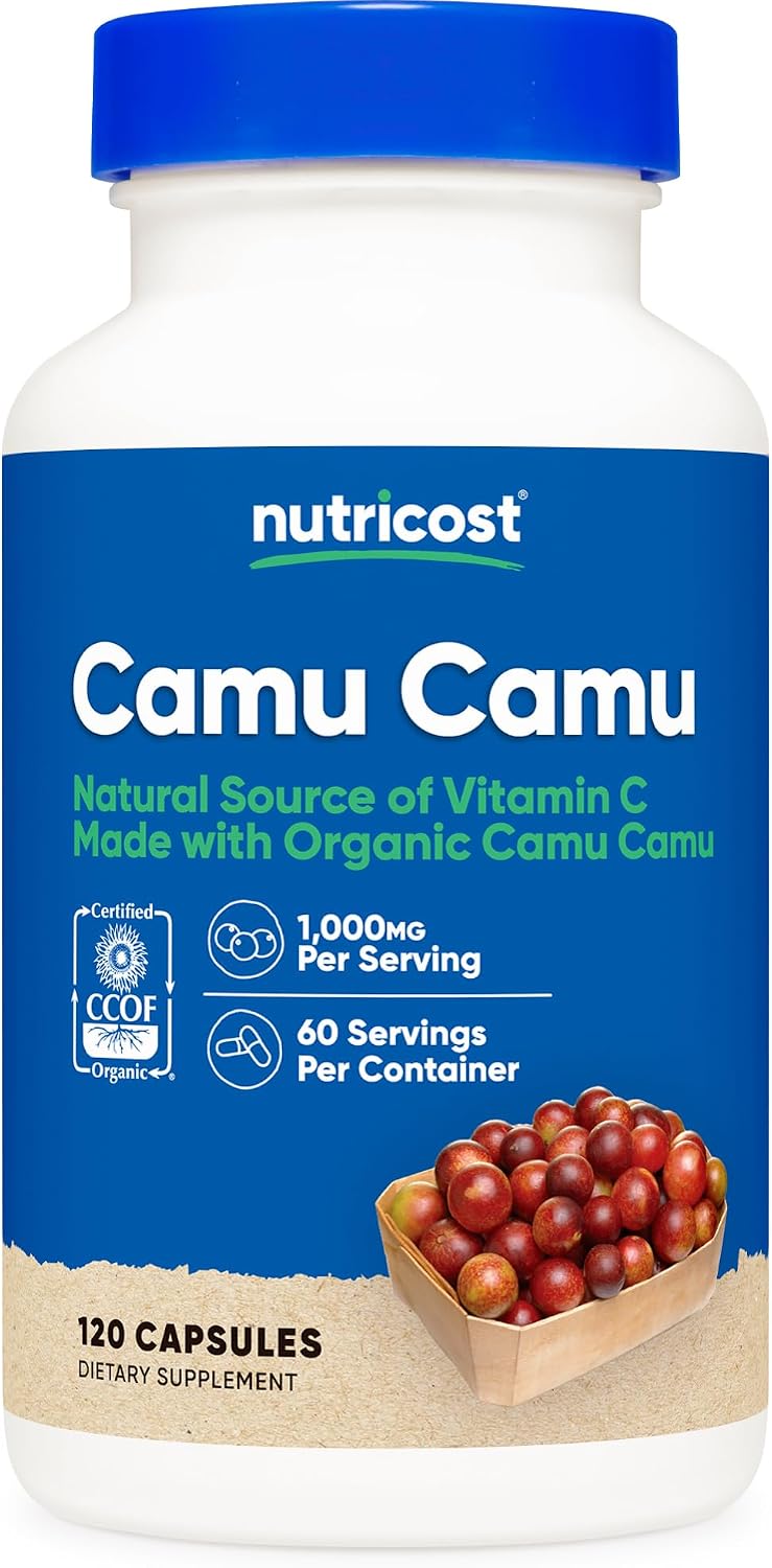 Nutricost Camu Camu 1000mg, 120 Capsules – Organic, Non-GMO, Gluten-free - görsel 1