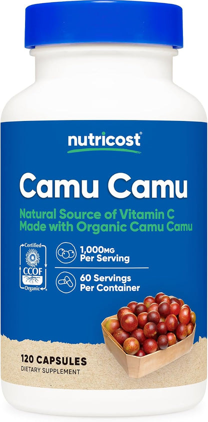 Nutricost Camu Camu 1000mg, 120 Capsules – Organic, Non-GMO, Gluten-free