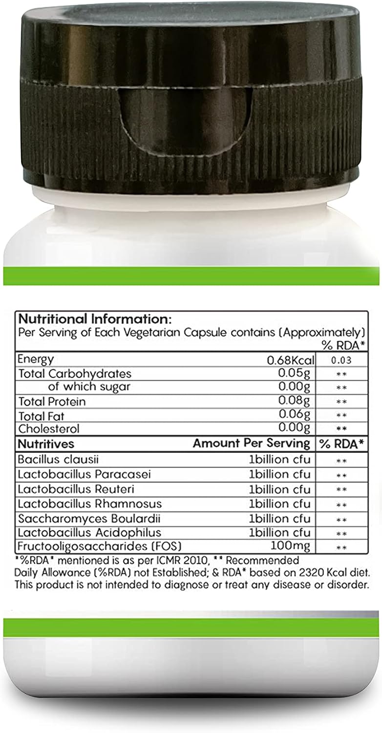 Bacillus Claussi Plus 6 Billion CFU Capsules | Contains L. Acidophilus, L. Rhamnosus, L. Paracasei, L. Reuteri, Saccharomyces Boulardii, Bacillus Clausii and FOS for Gut Health - görsel 2