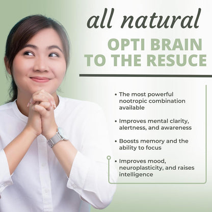 Optimum Health Systems Brain – Comprehensive Nootropic Blend for Memory, Mood & Focus (90 Capsules)
