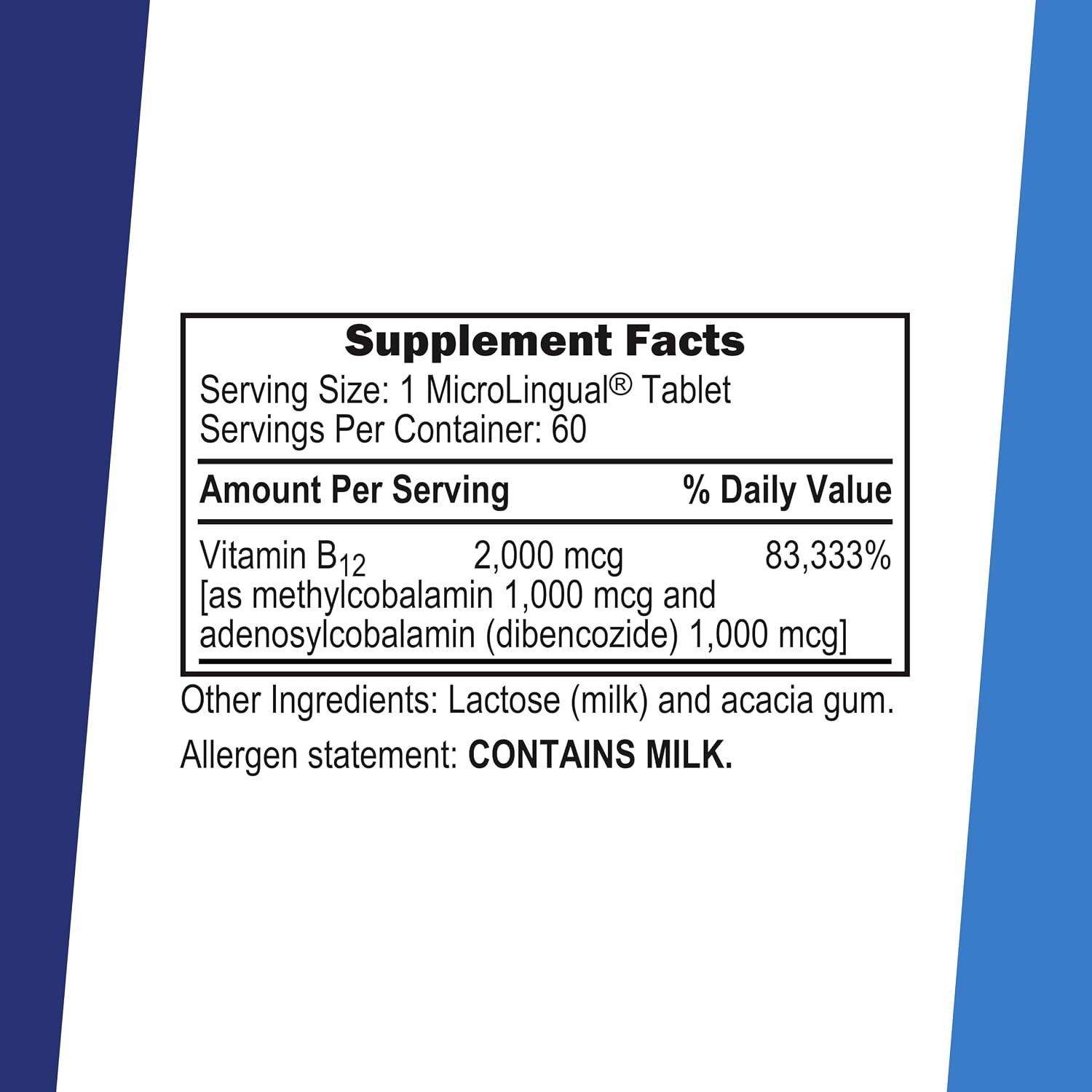 NO Shot Advanced B-12 2000 mcg - Vitamin B12 Food Supplement with Methylcobalamin & Adenosylcobalamin - 60 Sublingual Dissolving Tablets - görsel 2