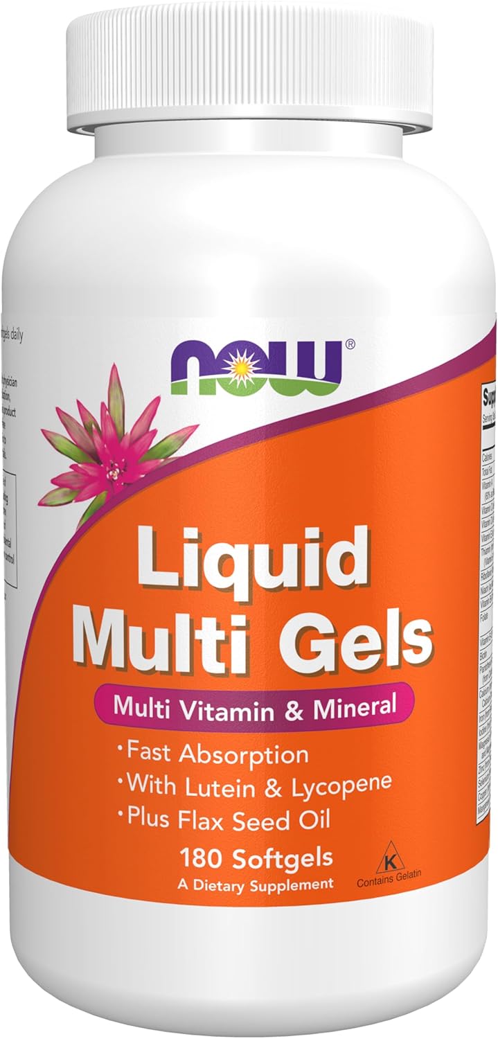NOW Foods Liquid Multi Gels with Lutein, Lycopene, and Flax Seed Oil, 60 Softgels - görsel 9