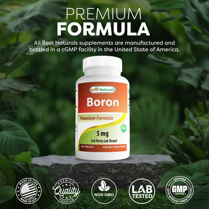 Best Naturals Boron Supplement 5 mg, 240 Tablets