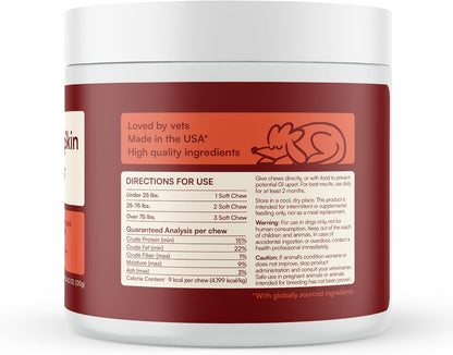 Reggie Skin & Coat Supplements for Dogs – Omega-3 Fish Oil & Vitamin E – 60 Soft Chews