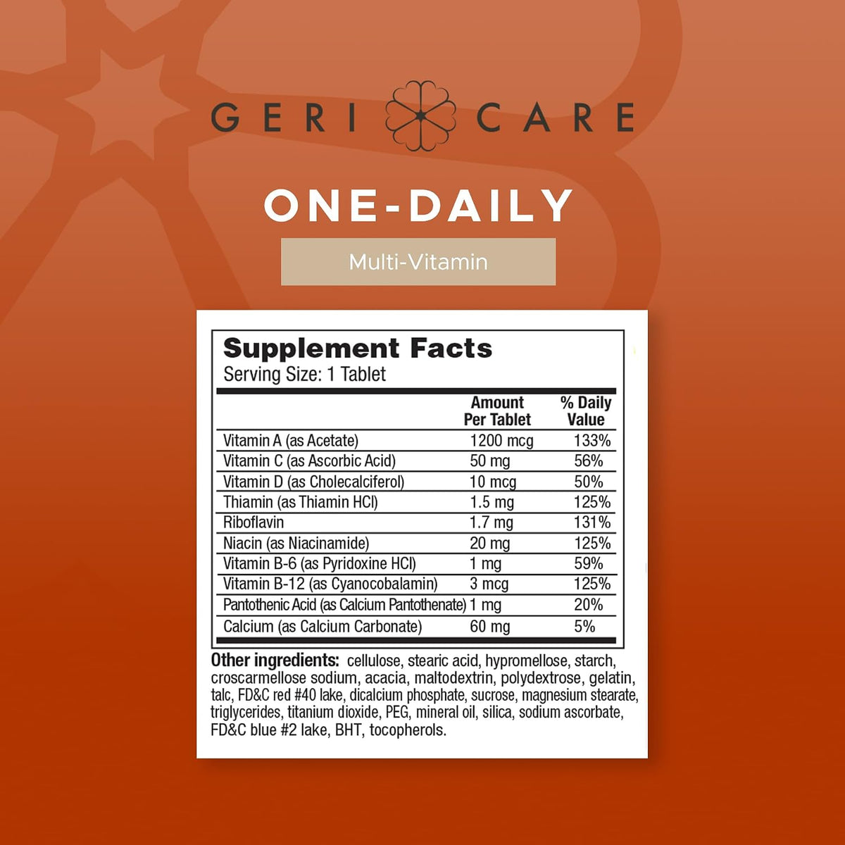 GeriCare Multivitamin One-Daily Tablets, 100 Count - görsel 2