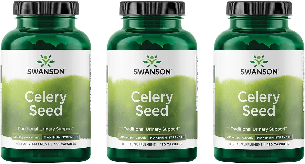 Swanson Celery Seed Maximum Strength - 500 mg, 180 Capsules (3 Pack) - görsel 1
