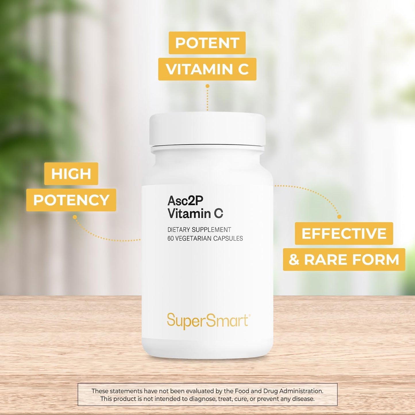 Supersmart Asc2P Vitamin C 500mg – Advanced Vitamin C Form – 60 Vegetarian Capsules - görsel 3