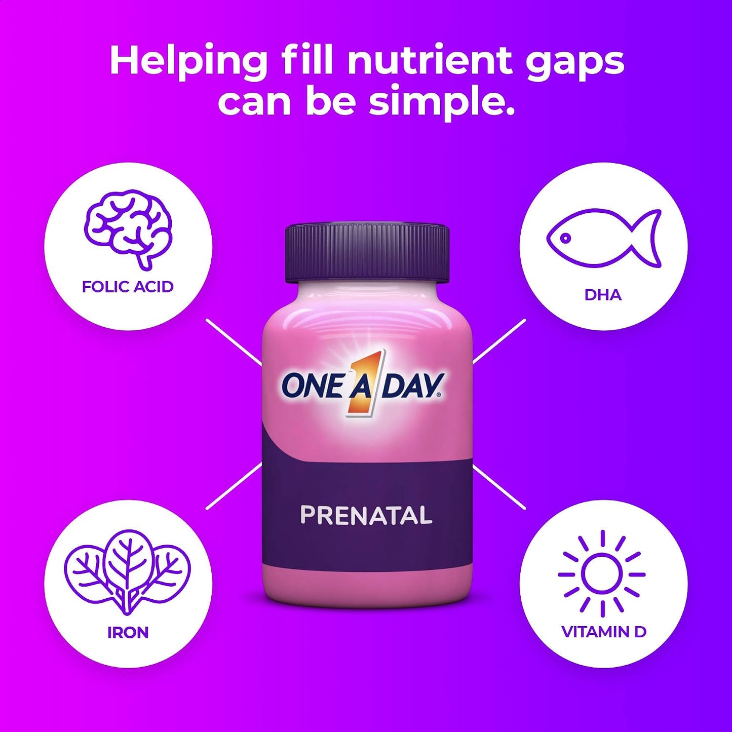 One-A-Day Prenatal 1 with DHA & Folic Acid Softgels – 30 Capsules (Pack of 6) - görsel 5