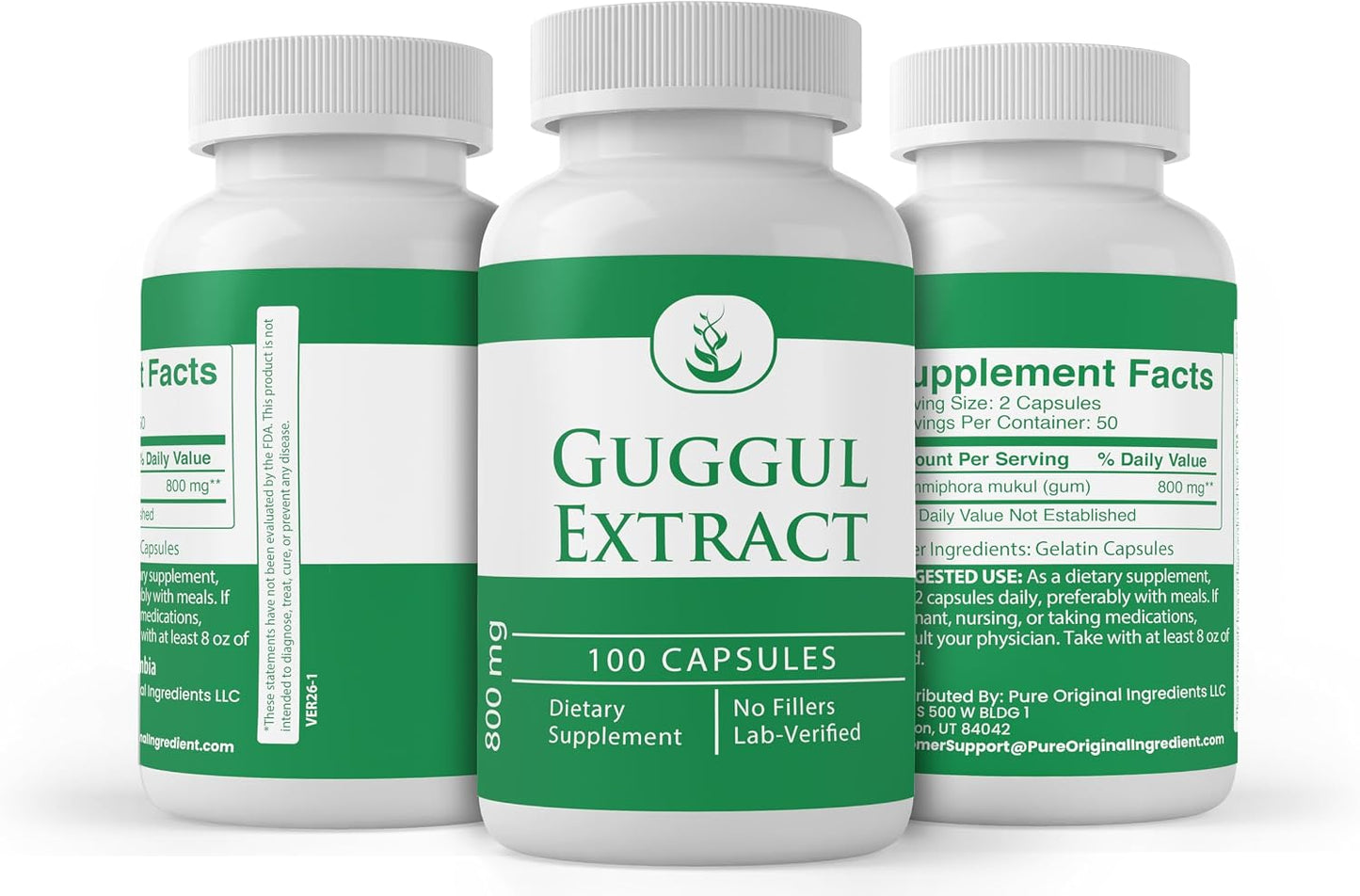 PURE ORIGINAL INGREDIENTS Guggul Extract, (100 Capsules) Always Pure, No Additives or Fillers, Lab Tested - görsel 4