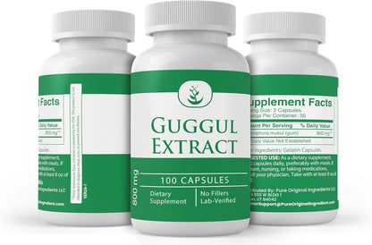 PURE ORIGINAL INGREDIENTS Guggul Extract, (100 Capsules) Always Pure, No Additives or Fillers, Lab Tested