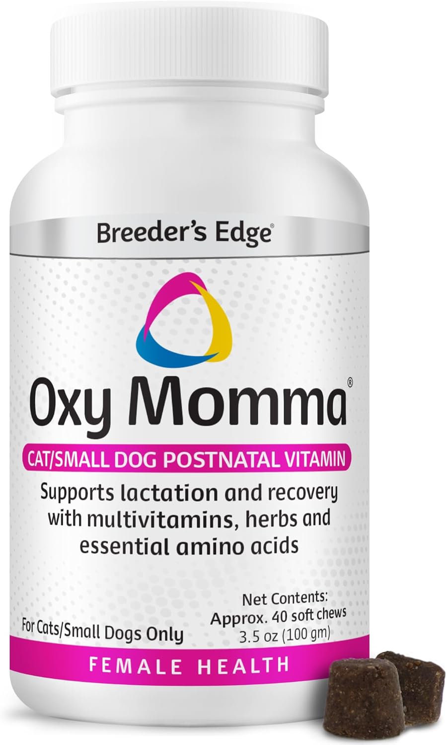 Breeder's Edge Oxy Momma Soft Chews - Postnatal Supplement for Dogs & Cats, 40 Count - görsel 1