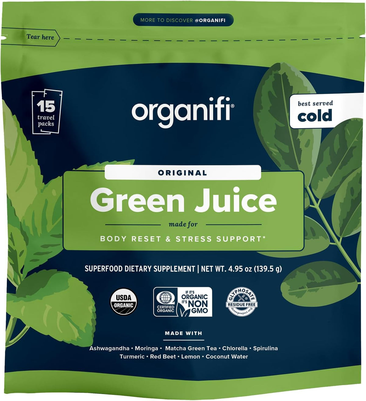 Organifi GO Packs - Green Juice Organic – Helps maintain natural energy levels and vitality – Image 1