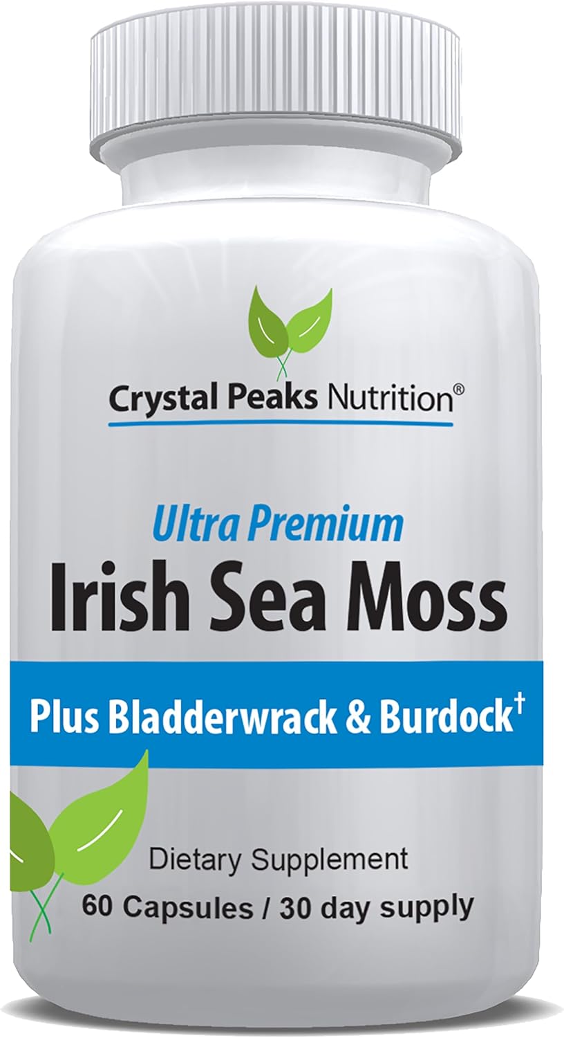 Organic Sea Moss Supplements with Bladderwrack and Burdock Root - Pure Sea Moss Capsules with BioPerine - görsel 1