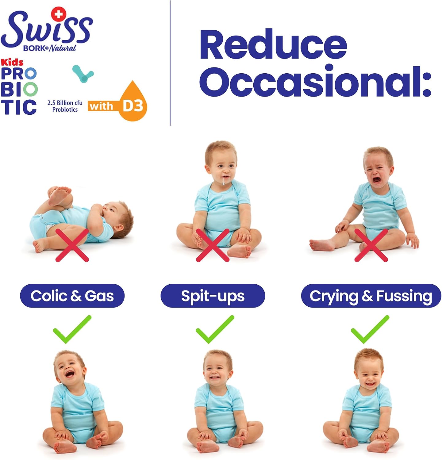 Swiss Bork Baby Probiotic Drops with Vitamin D3 — Baby Probiotics for Gut Health, Digestive Support, and Colic Relief – 10ml & 45 Days’ Supply (Halal) - görsel 3