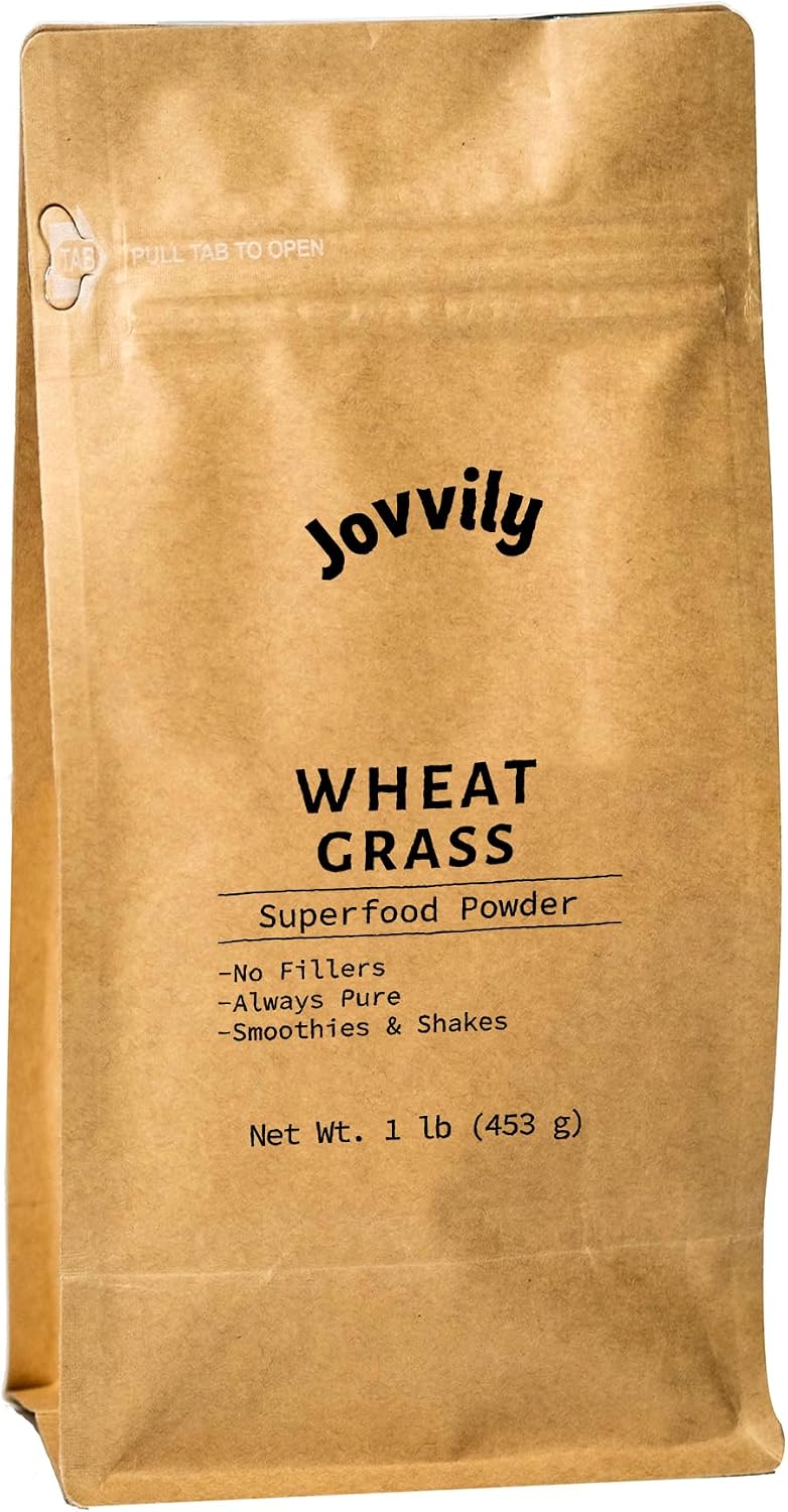 Jovvily Wheat Grass Powder - Superfood, No Fillers, 1 lb (454 g) - görsel 1